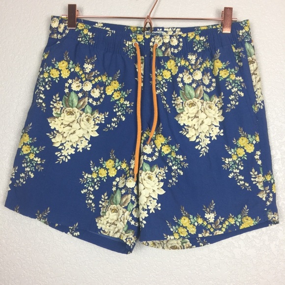 J. Crew Other - J Crew Men’s Blue Floral Swim Short Trunks M